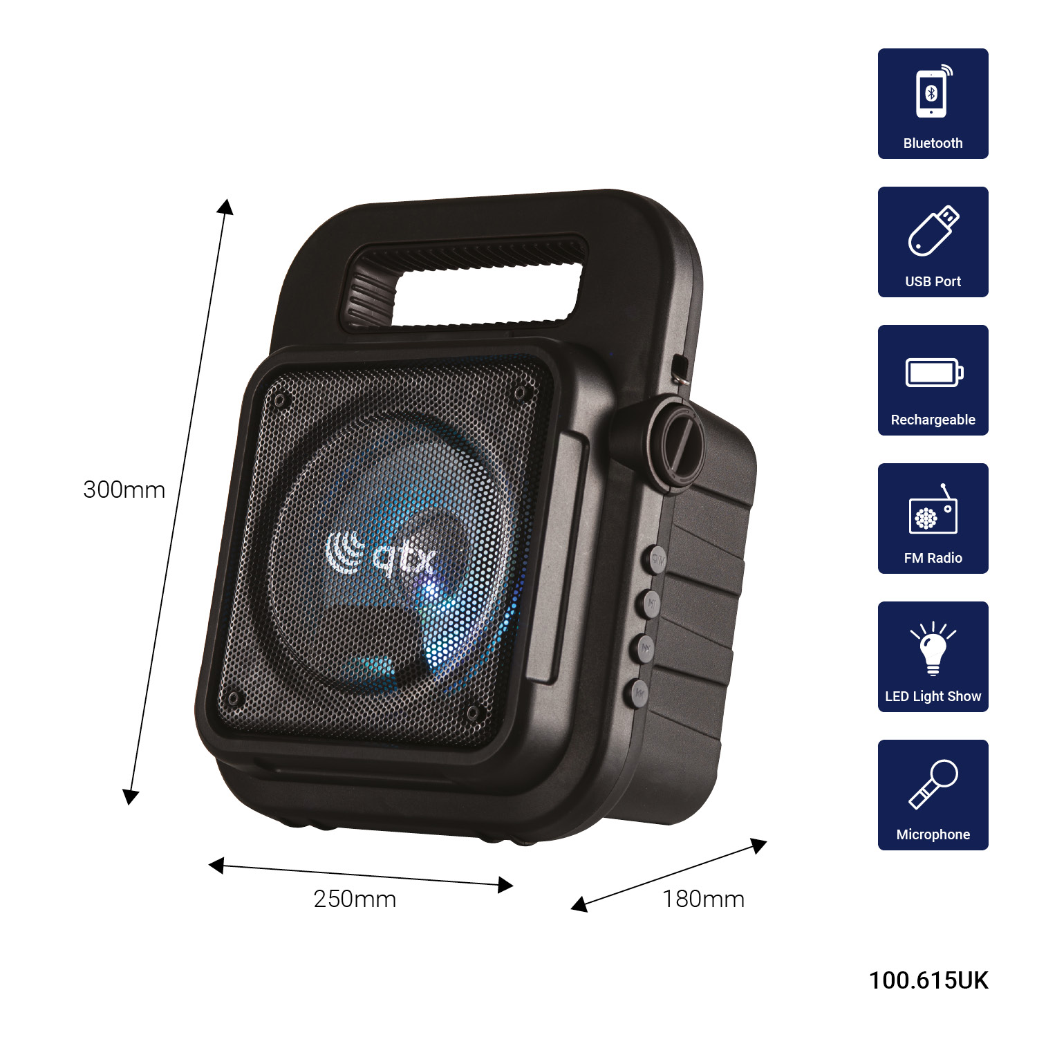 Qtx Effect Portable Bluetooth Party Speaker
