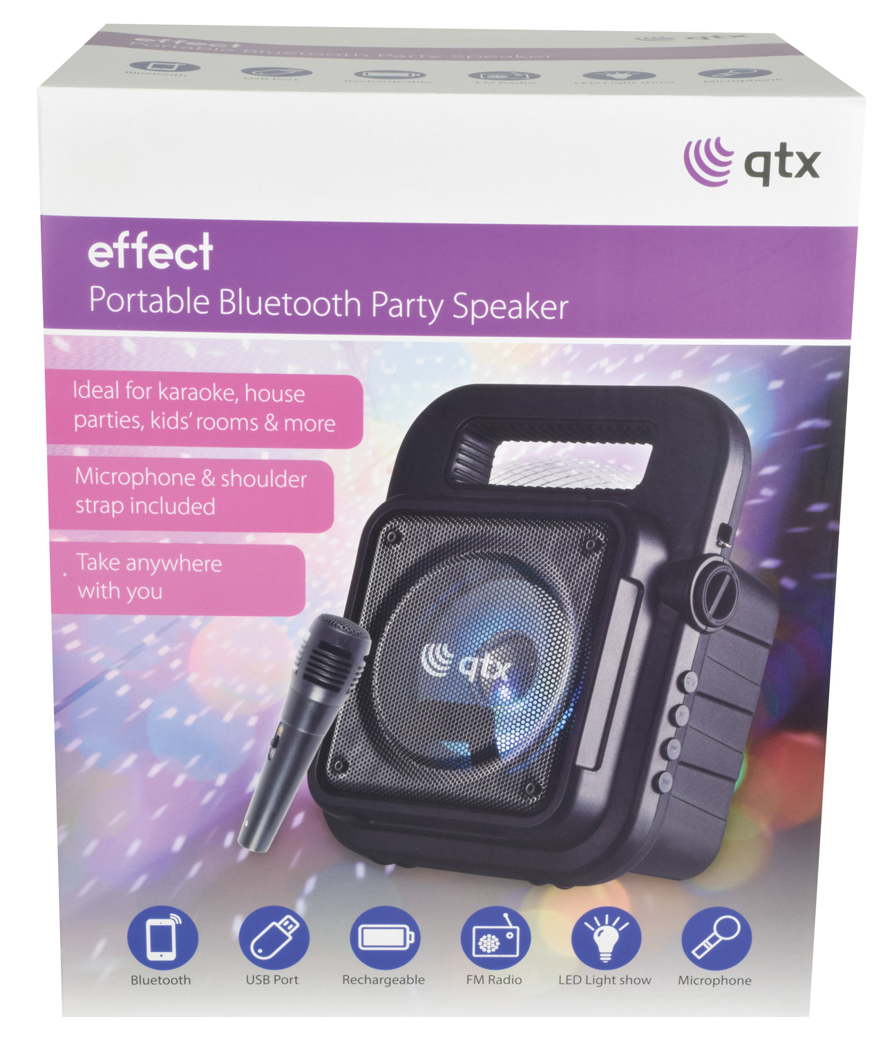 Qtx Effect Portable Bluetooth Party Speaker