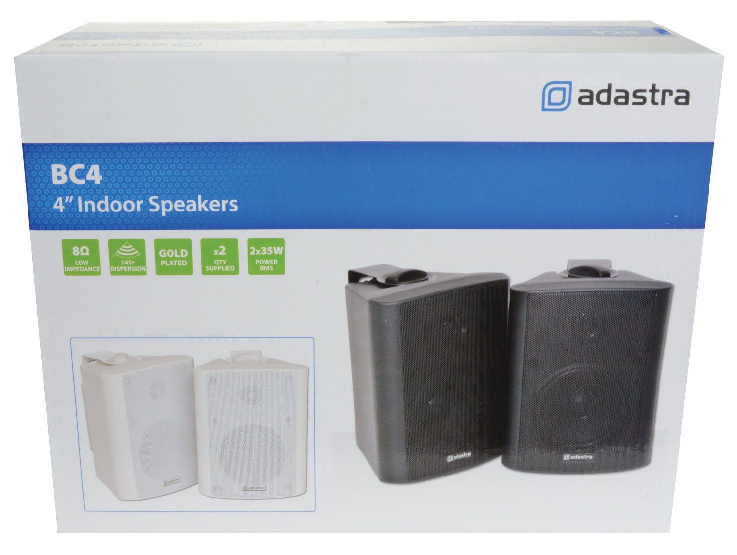 Adastra Bc4-b Bc4b 4inch Stereo Speakers Black Pair