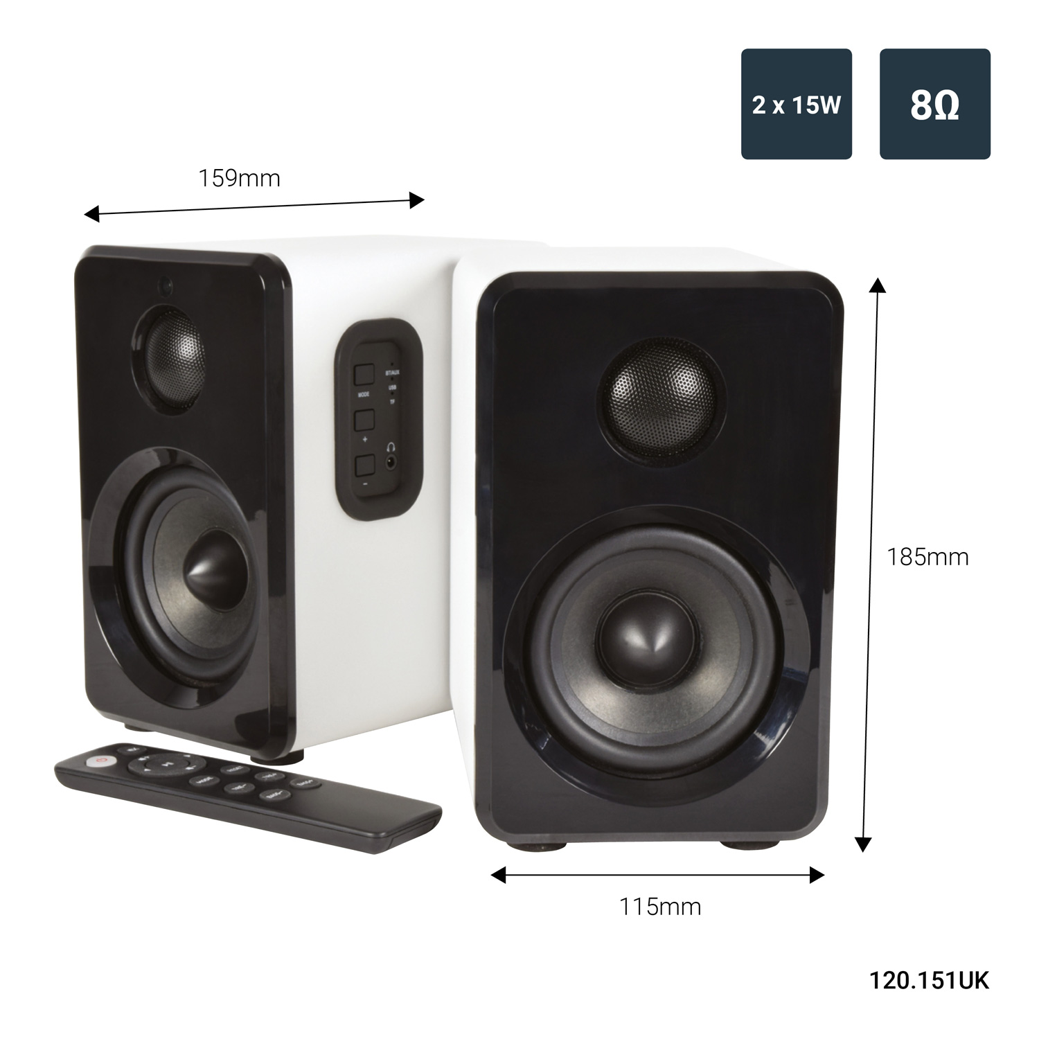 Avlink Abs35wht Active Bluetooth Bookshelf Speakers White