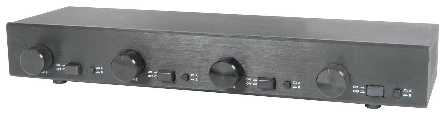 4 Zone Speaker Selector With Volume Control, Switch Box Hifi Stereo Distribution 128.303 B