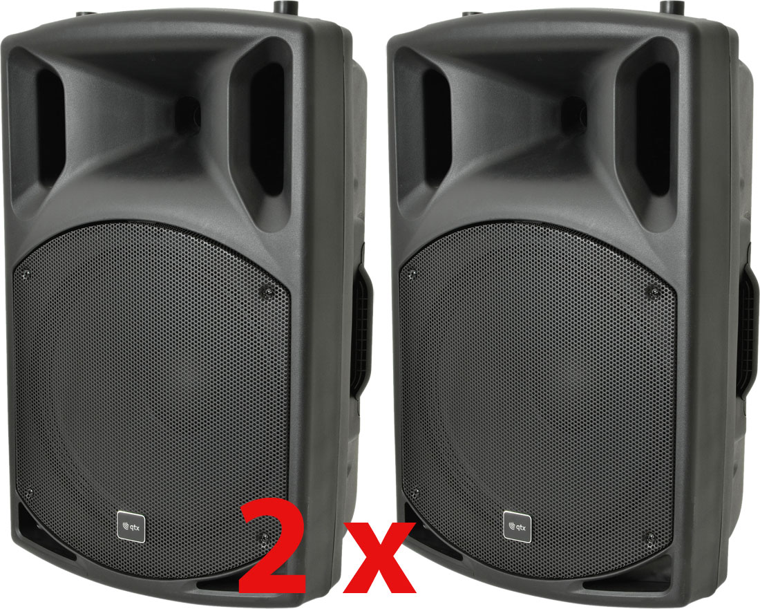 2x DJ 15" Inch ABS Active PA Speakers Disco Party Sound System 1000W