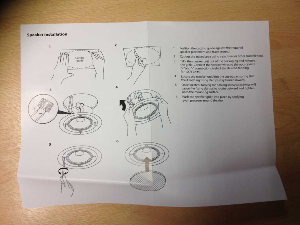 5x in Ceiling Wall Surround Sound Speakers &Cables 100.031B