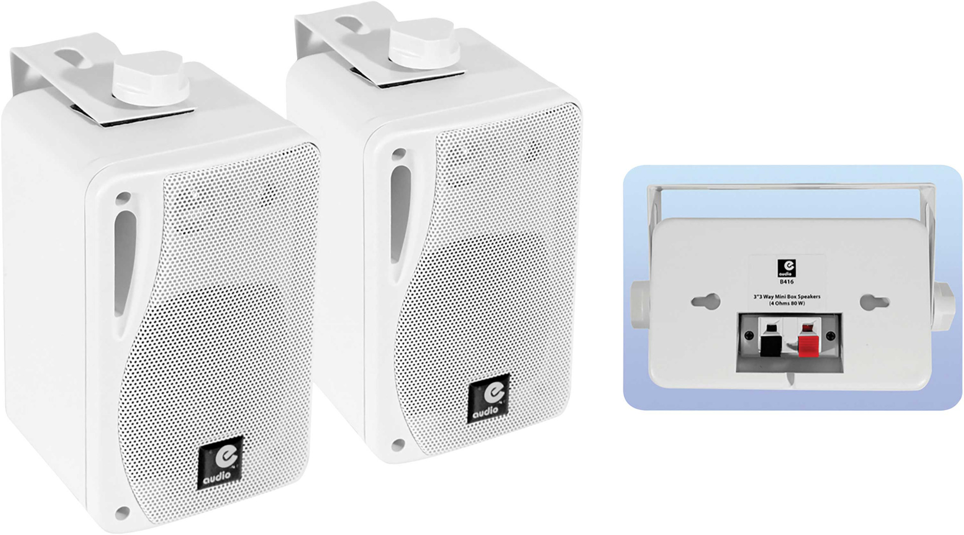 Bluetooth Wall Speakers and Bluetooth Amplifier System Indoor Outdoor 3" White