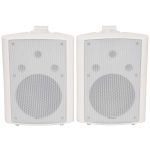 4x White Stereo 8in Wall Bookshelf Speakers and Cables, bc8-W 100.910uk B2