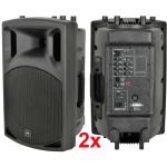 Pair DJ 12 Inch ABS Active PA Speakers Disco Party Sound System 800W