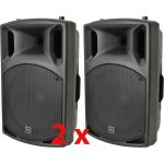 2x DJ 15" Inch ABS Active PA Speakers Disco Party Sound System 1000W