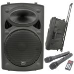 15inch Portable PA Speaker System With Bluetooth & Wireless Microphone, QTX QR15PABT