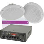 QTX Bluetooth Amplifier & Ceiling Speakers for Bathroom, Kitchen, Sauna 103.122B