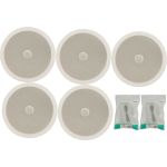 5x Ceiling Speakers 8inch 100w Wall Hifi White + Cable 952.543 B