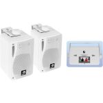 Bluetooth Wall Speakers and Bluetooth Amplifier System Indoor Outdoor 3" White