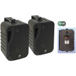Outdoor Stereo Speakers Weather Resistant Pair Wall Mounted Loudspeakers 5.25inch