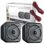 Pair Of Black 5" ABS Bookshelf Cube Speakers 80W HiFi Surround Sound Home Cinema
