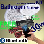 2x Ceiling Speakers With Bluetooth Wireless Streaming Amplifier and Cables b426bl B3