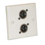 AV Wall Plate with 2 x 3 Pin Male XLR Socket (NC3MDL1)