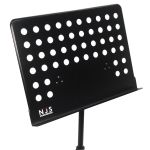 NJS Black Perforated Sheet Music Stand with Height  Angle Adjustment