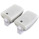 Pair White 60w Active Wall Mount Speakers Bluetooth, Auxiliary Input 