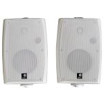 Pair White 60w Active Wall Mount Speakers Bluetooth, Auxiliary Input 