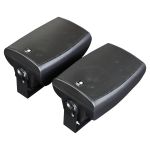 PAIR 60W Active Wall Mount Speakers BLACK, BLUETOOTH  and AUX Inputs P602YBA