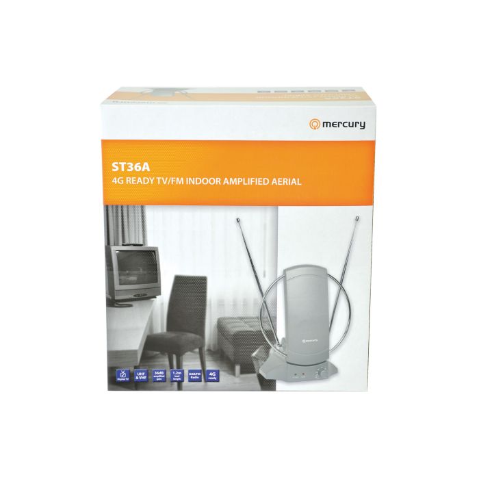 Mercury St36a Indoor Tv/fm Antenna With Amplifier