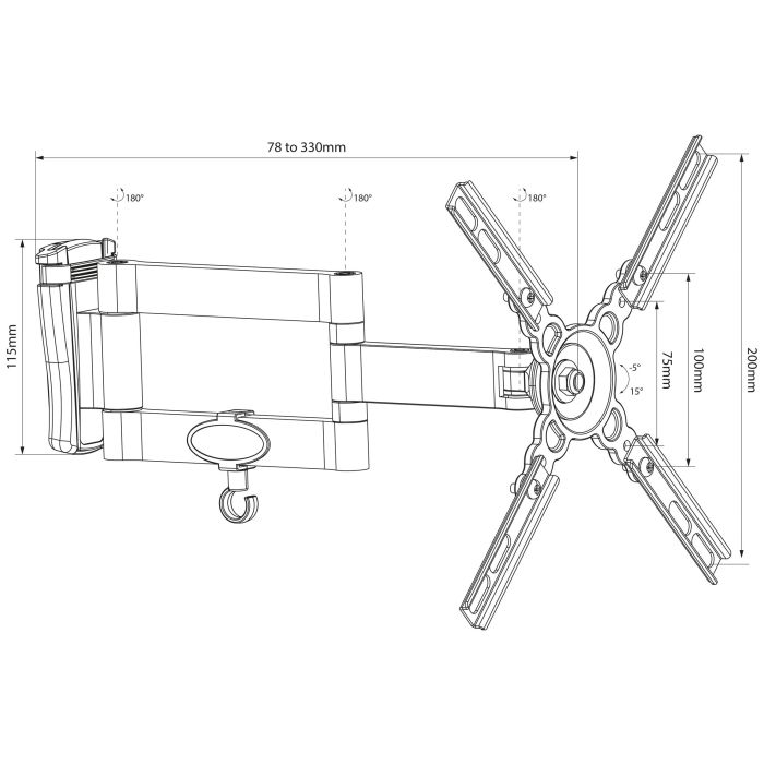 Full Motion Tilt Swivel Lcd Led Tv Wall Mount Bracket 13" To 40"