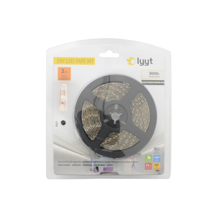 Lyyt Dk3-ww60 3m Led Tape Kit - Smd2835 Warm White