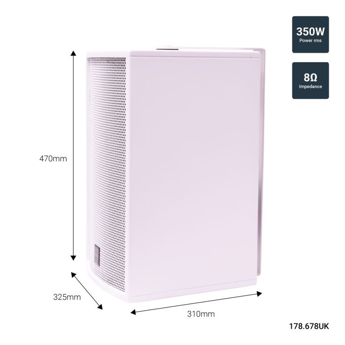 Citronic CS-1035w, Pa DJ Bar White Install Speaker