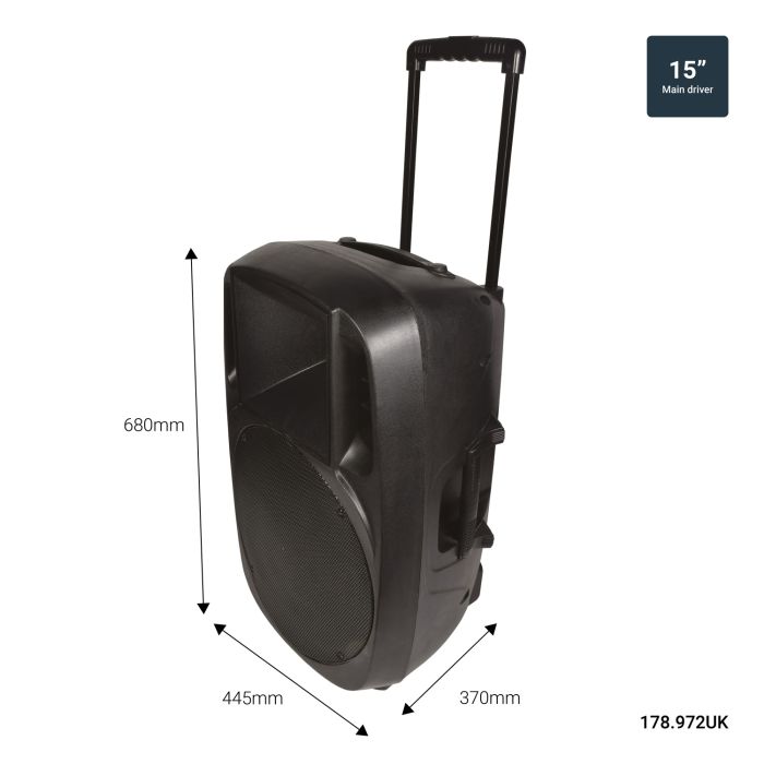 Qtx Xcab-15 Abs Pa Speaker 15" With Wheels And Handle