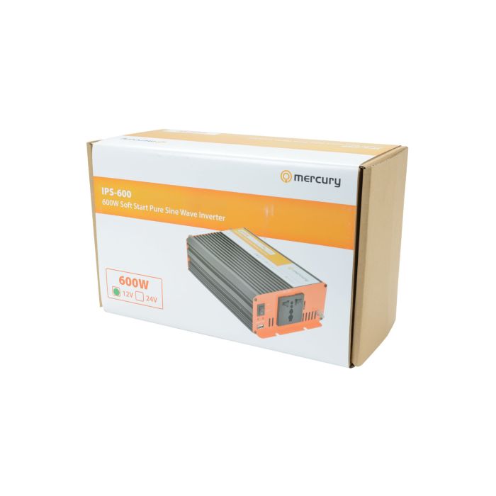 Mercury Ips600-12 12vdc Pure Sine Wave Inverter 600w