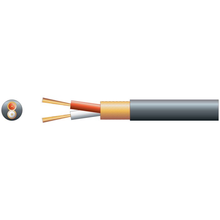 Mercury 2 Core Overall Lap Screen 2 X 7/0.1mm 50/0.1mm 4mm Dia Black 100m Screened Audio Cable