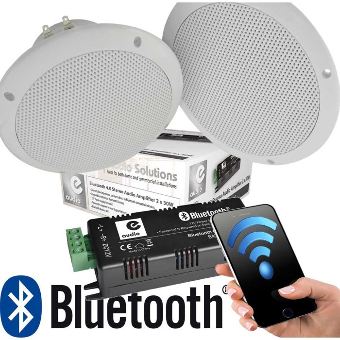 Bluetooth Amplifier and Ceiling Speakers Bundle
