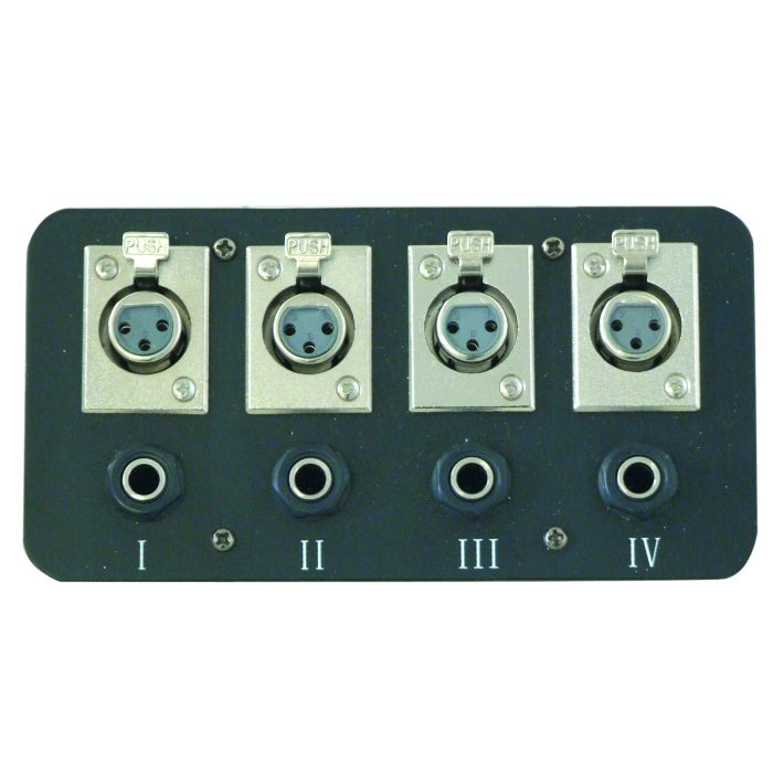 Metal AV Wall Plate with XLR Sockets & 6.35mm Jack Sockets