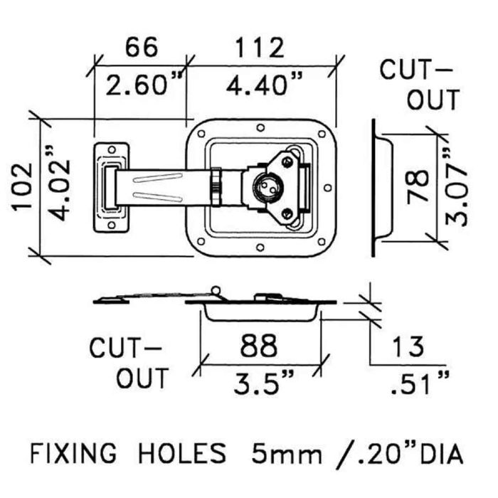 Flightcase Medium Zinc Recessed Valance Spanning Overlatch in 13mm Deep Dish