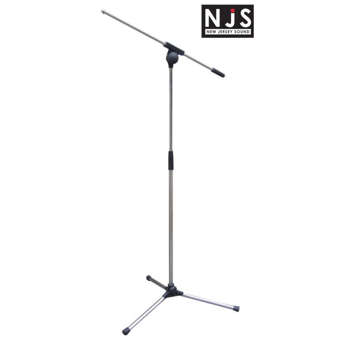 NJS Microphone Boom Arm Stand Chrome Black All Metal