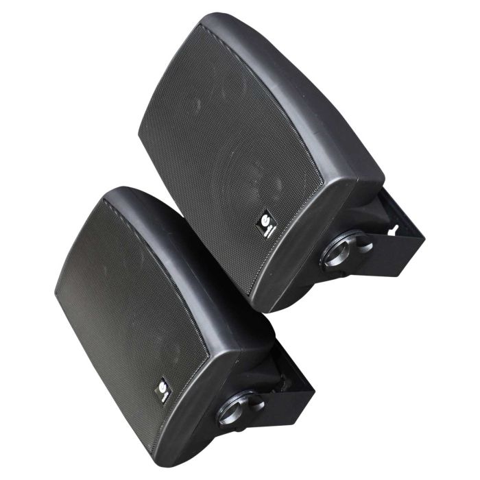 60W Active BLUETOOTH Wall Mount BLACK Speakers with Aux Inputs
