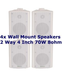 4x Stereo Speakers White Hifi Surround Sound  Adastra Bc4-w 4 inch