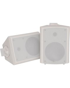 2x White Stereo  Background Corner Speakers