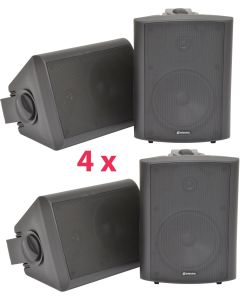 4x Adastra 120w 6.5in Black Stereo Bookshelf Hi-FI Speakers Bc6-B