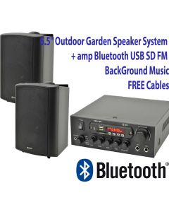 6.5" Outdoor Garden Speaker System, Bluetooth Amp,Speakers 103.122