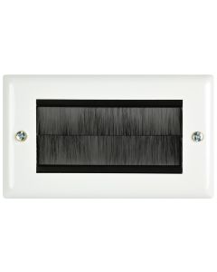 Avlink Brush Wallplate 2g White Steel