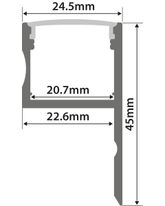 Lyyt Al1-h2545 Aluminium Led Tape Profile Uplight H 1m