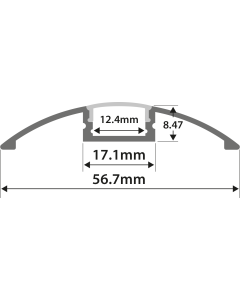 Lyyt Al1-b5712 Aluminium Led Tape Profile Raised Bar 1m