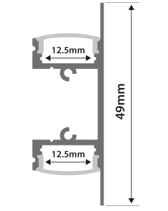 Lyyt Al1-t4917 Aluminium Led Tape Profile 2-way Bar 1m