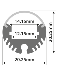 Lyyt Al1-r2020 Aluminium Led Tape Profile Tube Batten 1m