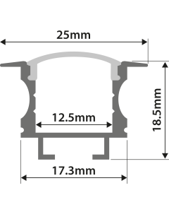 Lyyt Al2-f2520 Aluminium Led Tape Profile T Insert 2m