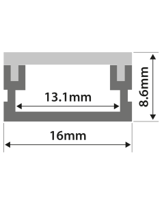Lyyt Al2-ws1610 Aluminium Led Tape Profile Waterproof Short 2m