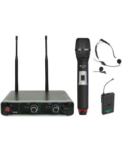 Citronic Su20-c Dual Wireless Radio Microphone Set Handheld Lapel
