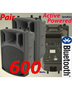 2x 10" Active Powered Disco Party DJ  Monitor Speaker Portable PA System