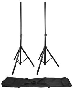 Speaker Stand Kit Pair inc Carry Case DJ Disco PA Speaker Stand Tripod