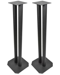 QTX PAIR Speaker Stand,s Black HiFi Surround Sound, Loudspeaker Floorstands, 80cm